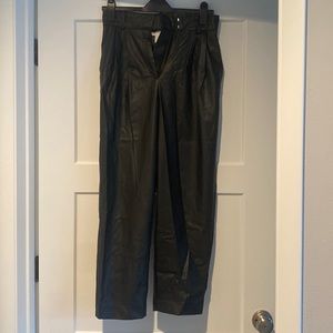 H&M High Rise Faux Black Leather Pants